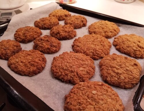 Nuova ricetta: Biscotti con fiocchi di avena integrale e cocco e biscotti ai fiocchi di avena integrale e cocco con scaglie di cioccolato